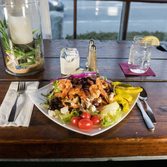 Greek Salad with Grilled Shrimp